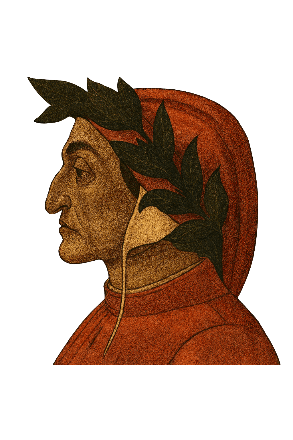 Ritratto illustrato di Dante